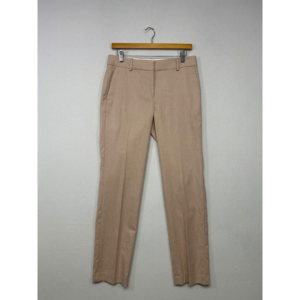 Professional Workwear Ann Taylor Womens 2 Pink Herringbone Straight Dress Pants